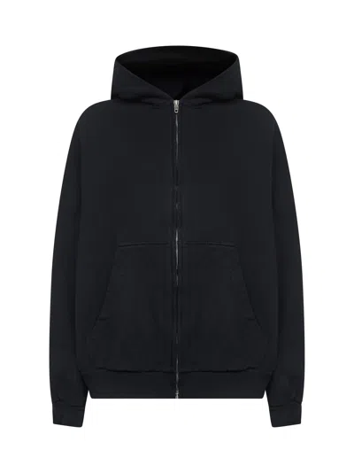 Balenciaga Black Flipped Uni Regular Fit Zip-up Hoodie
