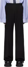 Balenciaga Black Fluid Poplin Large Elastic Trousers In Black