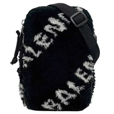 Pre-owned Balenciaga Black Fur Nylon Shoulder Bag ()