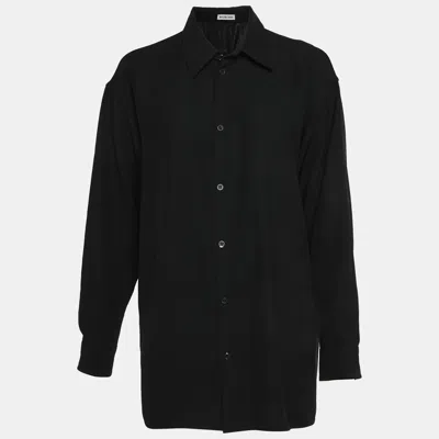 Pre-owned Balenciaga Black Gabardine Oversized Shirt S
