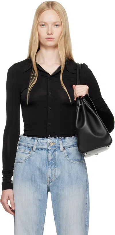 Balenciaga Black Garde-robe Stretch Shirt In 1000 Black
