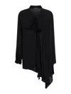 Balenciaga Black Blouse With Pussybow Collar And Asymmetric Design In Silk Woman