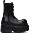 Balenciaga Black Ankle Boots With Logo Plaque On The Front And Side Zips In Leather Man In 1000