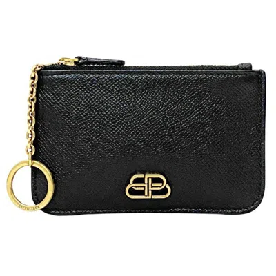 Pre-owned Balenciaga Black Gold Leather Coin Purse/coin Case () In Black, Gold