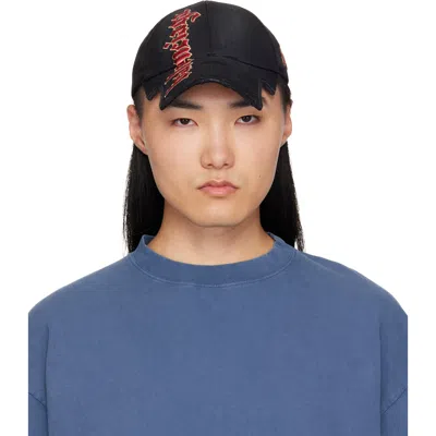 Balenciaga Black Gothic Placement No Closure Cap In 1000-black