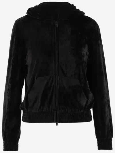 Balenciaga Women Bb Paris Zippered Sweatshirt In Black