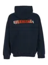 Balenciaga Black Hoodie With Logo Lettering On Front And Rear In Cotton Man