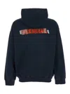 Balenciaga Black Hoodie With Logo Lettering On Front And Rear In Cotton Man