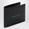 Balenciaga Black Horizontal Wallet With Logo Men In Black