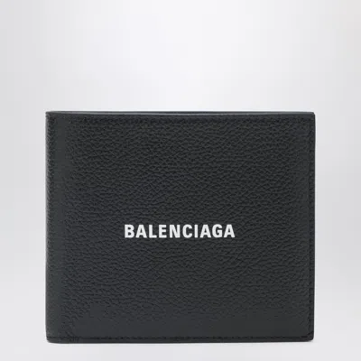 Balenciaga Black Horizontal Wallet With Logo