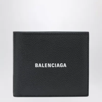 Balenciaga Black Horizontal Wallet With Logo