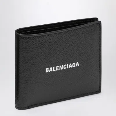 Balenciaga Black Horizontal Wallet With Logo Men