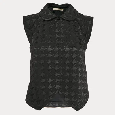 Pre-owned Balenciaga Black Houndstooth Button Front Vest S