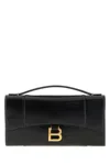 Balenciaga Women Horglss Poch Leather Handbag In Black