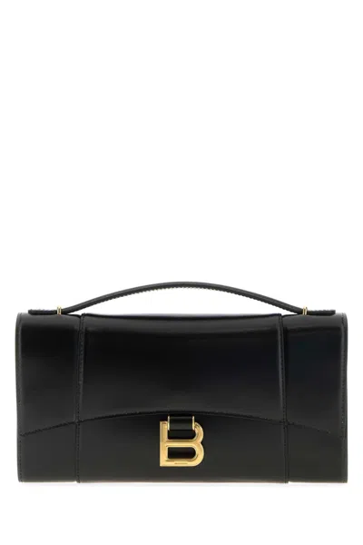 BALENCIAGA BLACK HOURGLASS HANDBAG