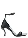 Balenciaga Squared Toe Huorg Leather Sandals 11cm In Black