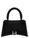 Balenciaga Black Satin Small Hourglass Handbag In Black