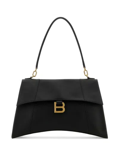 BALENCIAGA BLACK HOURGLASS SHOULDER BAG