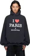 Balenciaga Large Fit Graphic Hoodie In 1041