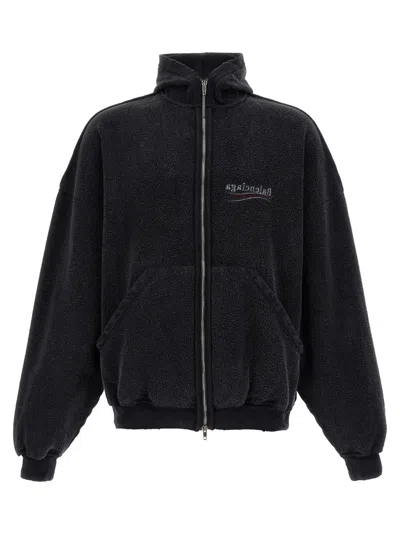 Balenciaga Black Inside-out Zip-up Hoodie