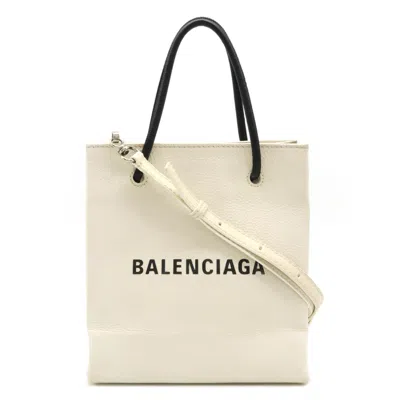 Pre-owned Balenciaga Black Ivory Leather Shoulder Bag Tote Bag ()