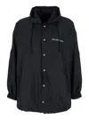 Balenciaga Black Jacket With Logo Lettering On The Front And Logo Patch On The Elbow In Tech Fabric Man In Black