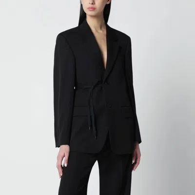 Balenciaga Black Jacket With Side Tie