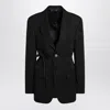 Balenciaga Tailored Wrap Wool Jacket Regular Fit In Black