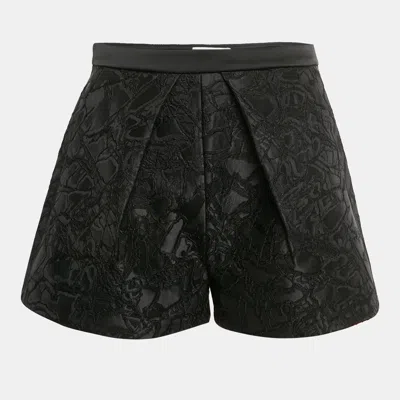 Pre-owned Balenciaga Black Jacquard Pleated Shorts S