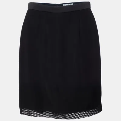 Pre-owned Balenciaga Black Jersey Laser Cut Detail Mini Skirt S