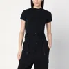 Balenciaga Lace Up Back Bow Detail T-shirt In Black