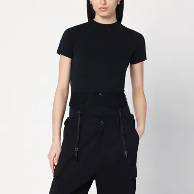 BALENCIAGA BLACK JERSEY STRETCH LINGERIE T-SHIRT