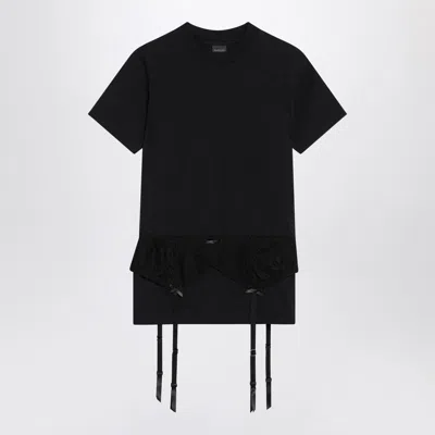 BALENCIAGA BLACK JERSEY STRETCH LINGERIE T-SHIRT