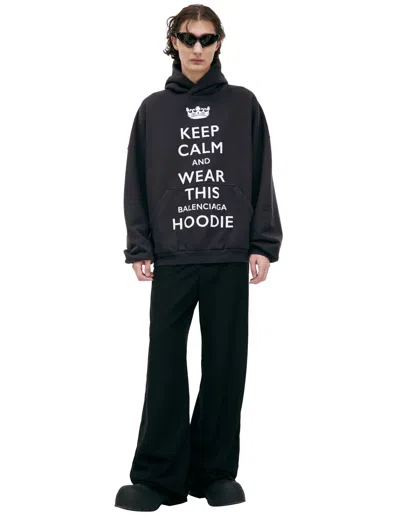 BALENCIAGA BLACK 'KEEP CALM' HOODIE
