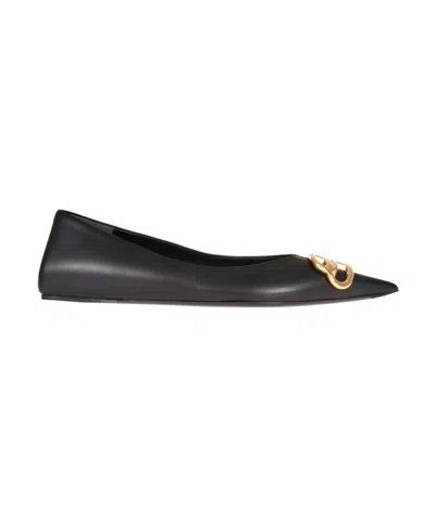 Balenciaga Black Knife Bb Logo Flats