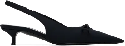 BALENCIAGA BLACK KNIFE BOW SLINGBACK 40 HEELS