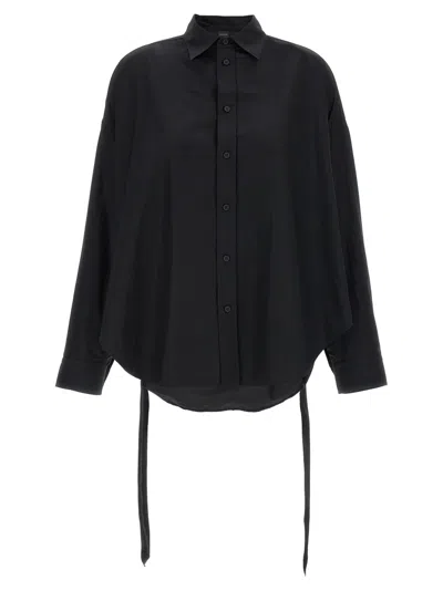 BALENCIAGA BLACK LACE UP SHIRT