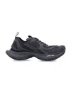Balenciaga Black Lace Up Sneakers In Black