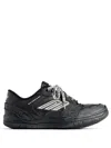 Balenciaga Hamptons Worn-out Low-top Leather Sneakers In Black