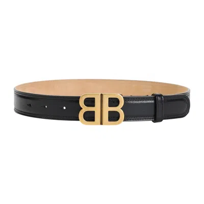 Balenciaga Black Lamb Leather Bb Soft 30 Belt
