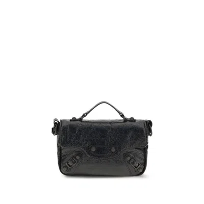 Balenciaga Black Lamb Ovis Aries Aries Shoulder Bag In Red