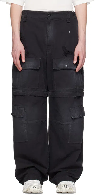 Balenciaga Black Large Cargo Pants In 1000 Black