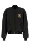 Balenciaga Men Bomber Jacket With Logo In Black