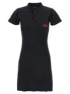 Balenciaga Black Mini Dress With Polo Shirt Style Collar And Logo Detail On The Front In Cotton Woma