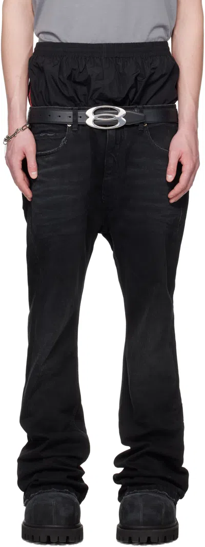 BALENCIAGA BLACK LAYERED JEANS