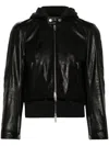 BALENCIAGA LAYERED LEATHER JACKET - WOMEN'S - BOS TAURUS/COTTON/SILK/POLYACRYLICPOLYESTER