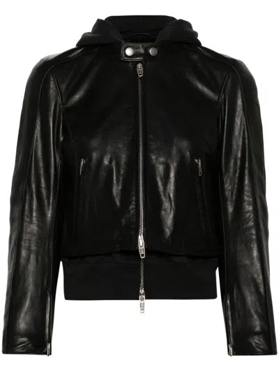 Balenciaga Lederjacke Im Lagen-look In Black