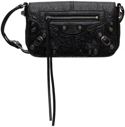 Balenciaga Black 'le Cagole' Mini Flap Bag In 1000 Black