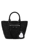 Balenciaga Small Handbag Raffia Le Cagole In Black