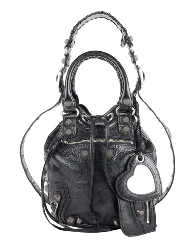 Balenciaga Black Le Cagole Small Motocross Bucket Bag (authentic )